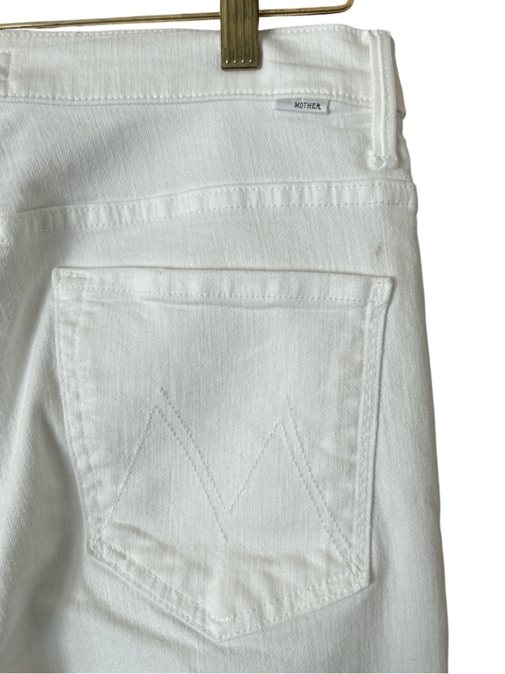 MOTHER Women’s White Jeans The Insider Crop Step Fray - Picture 5 of 7